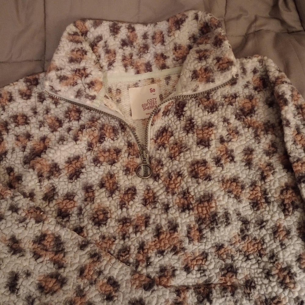 Blue Leopard Print Sweater